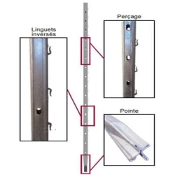 Piquet à linguets 2.7M ZAM300 2.0MM - METANOR