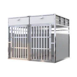 Cage Double Pro Inox + Rangement - Chien Taille L